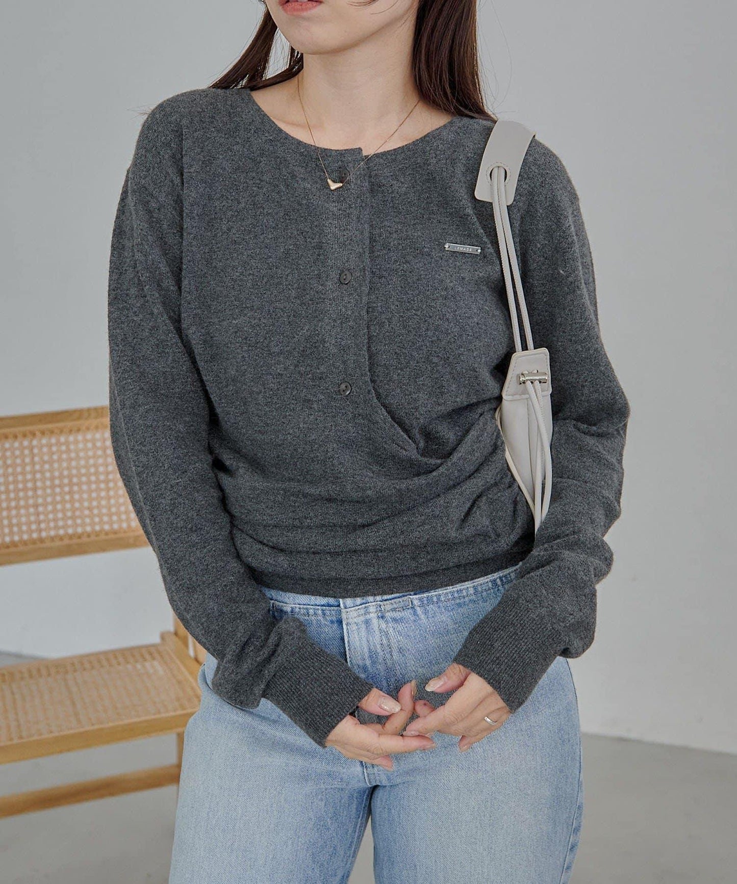 開衫風不對稱針織衫