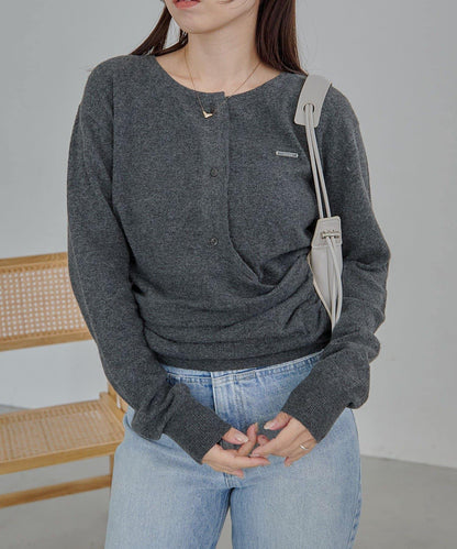 開衫風不對稱針織衫