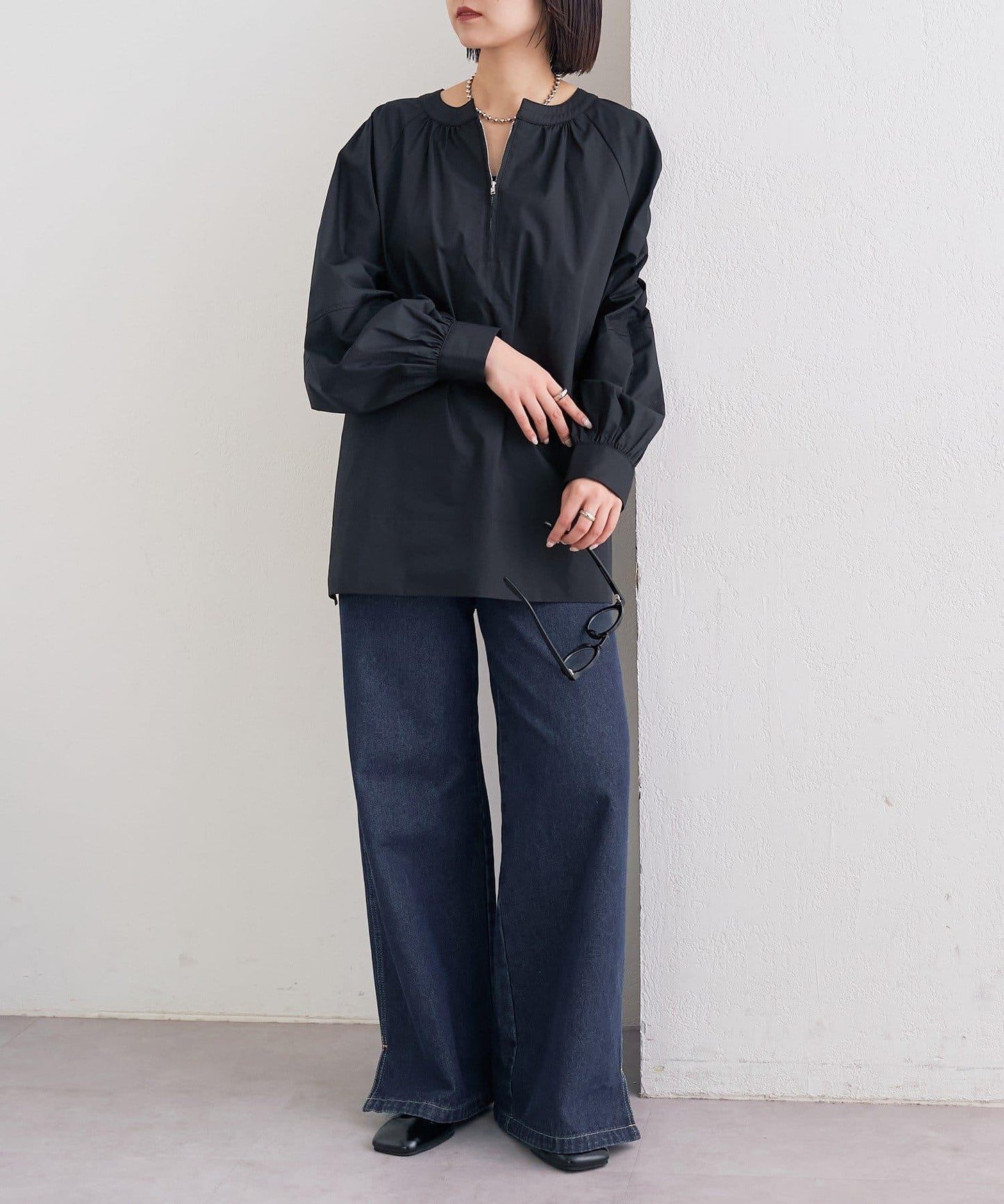 半拉鍊長款上衣