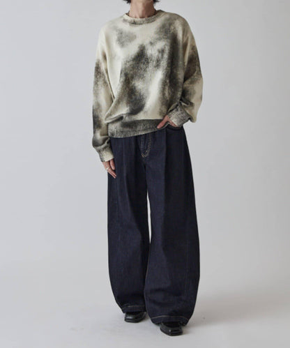 噴繪印花圓領針織衫