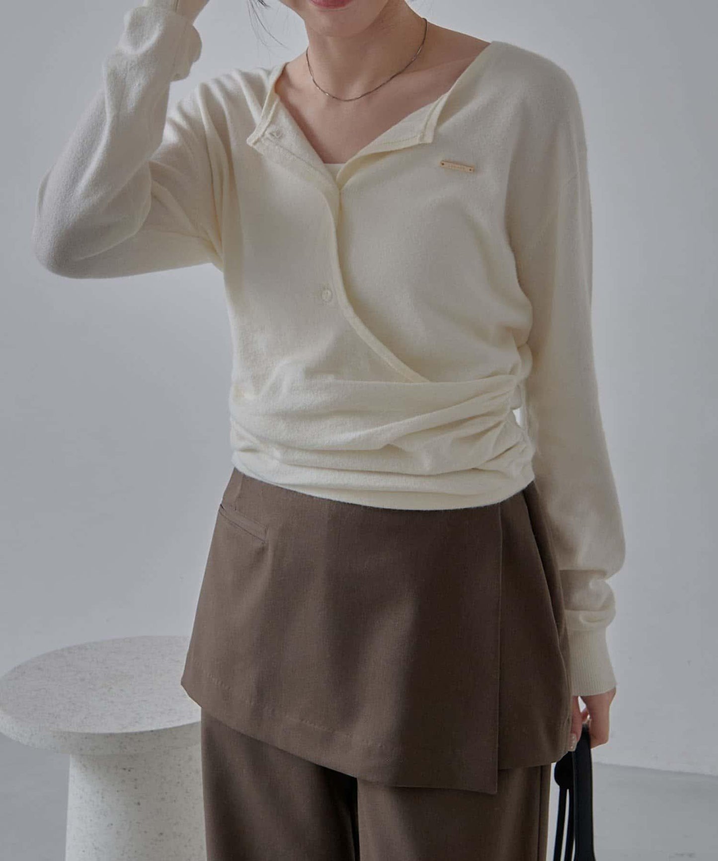 開衫風不對稱針織衫