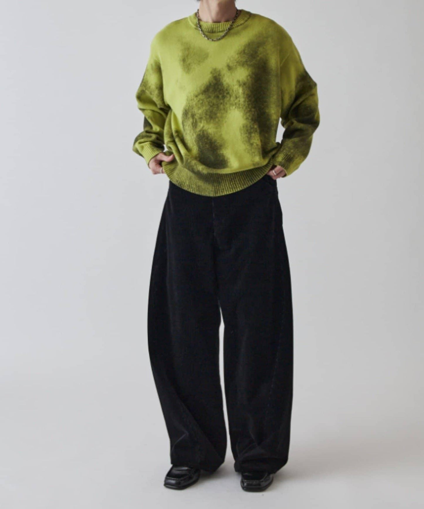 噴繪印花圓領針織衫