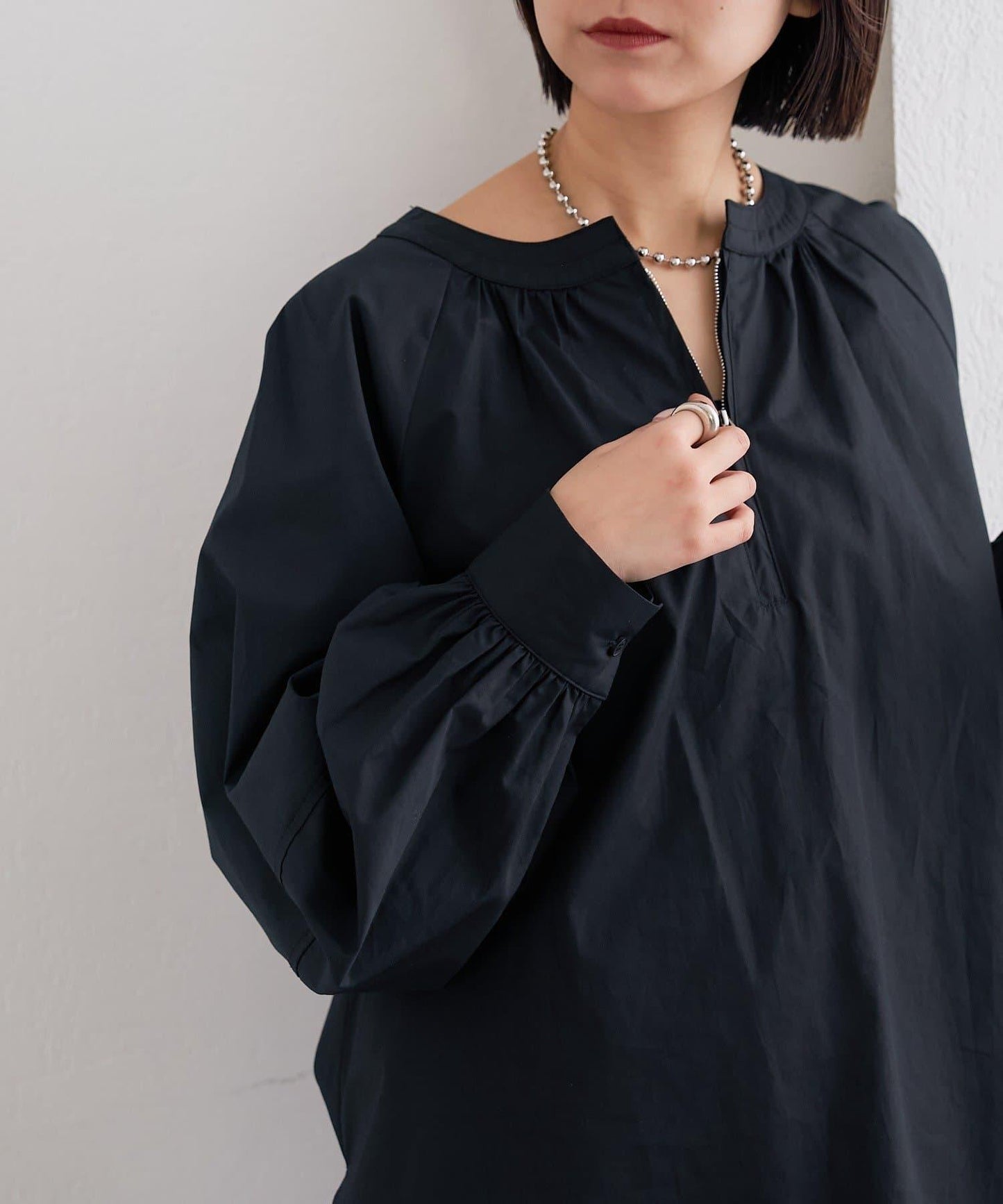 半拉鍊長款上衣