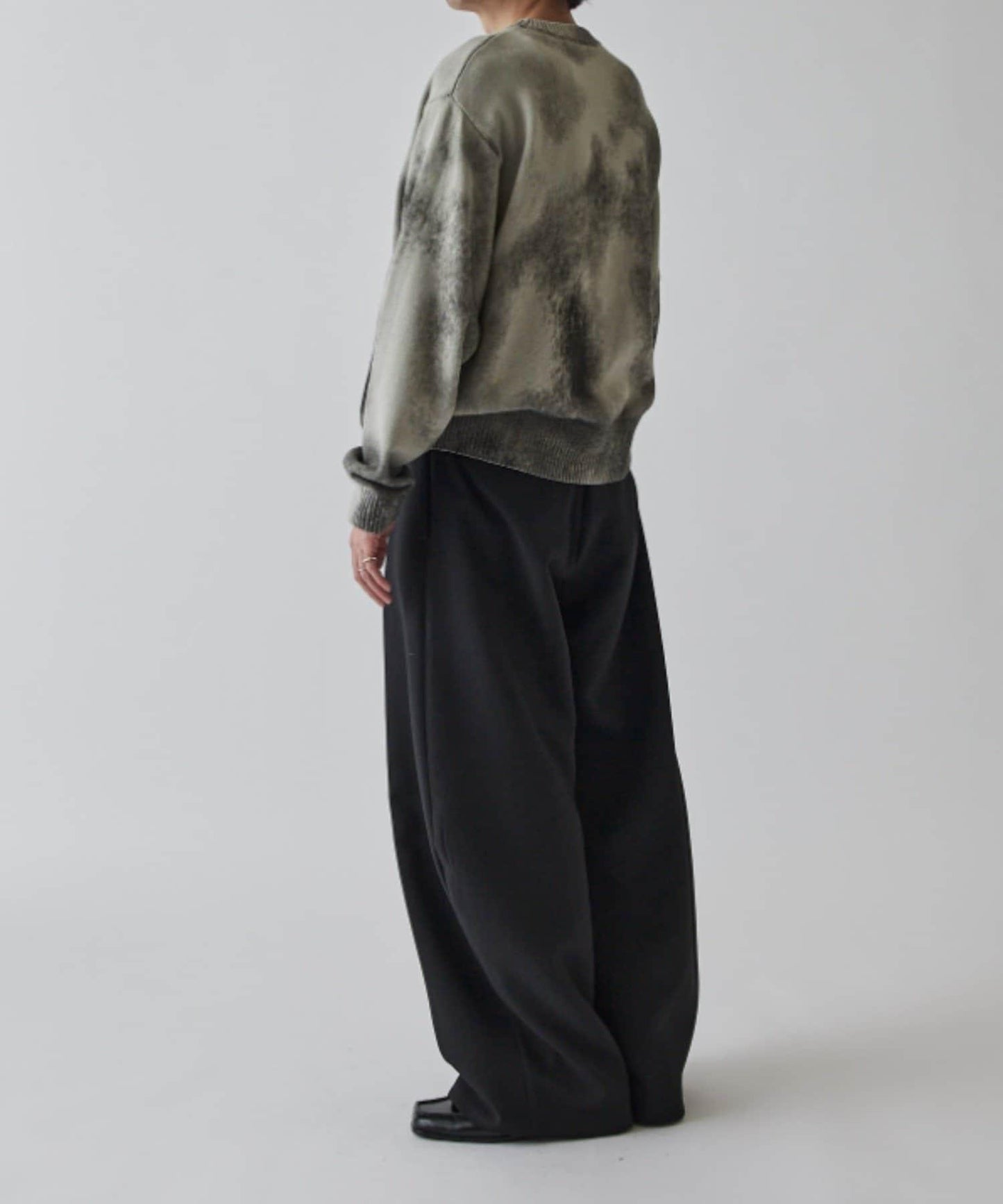 噴繪印花圓領針織衫