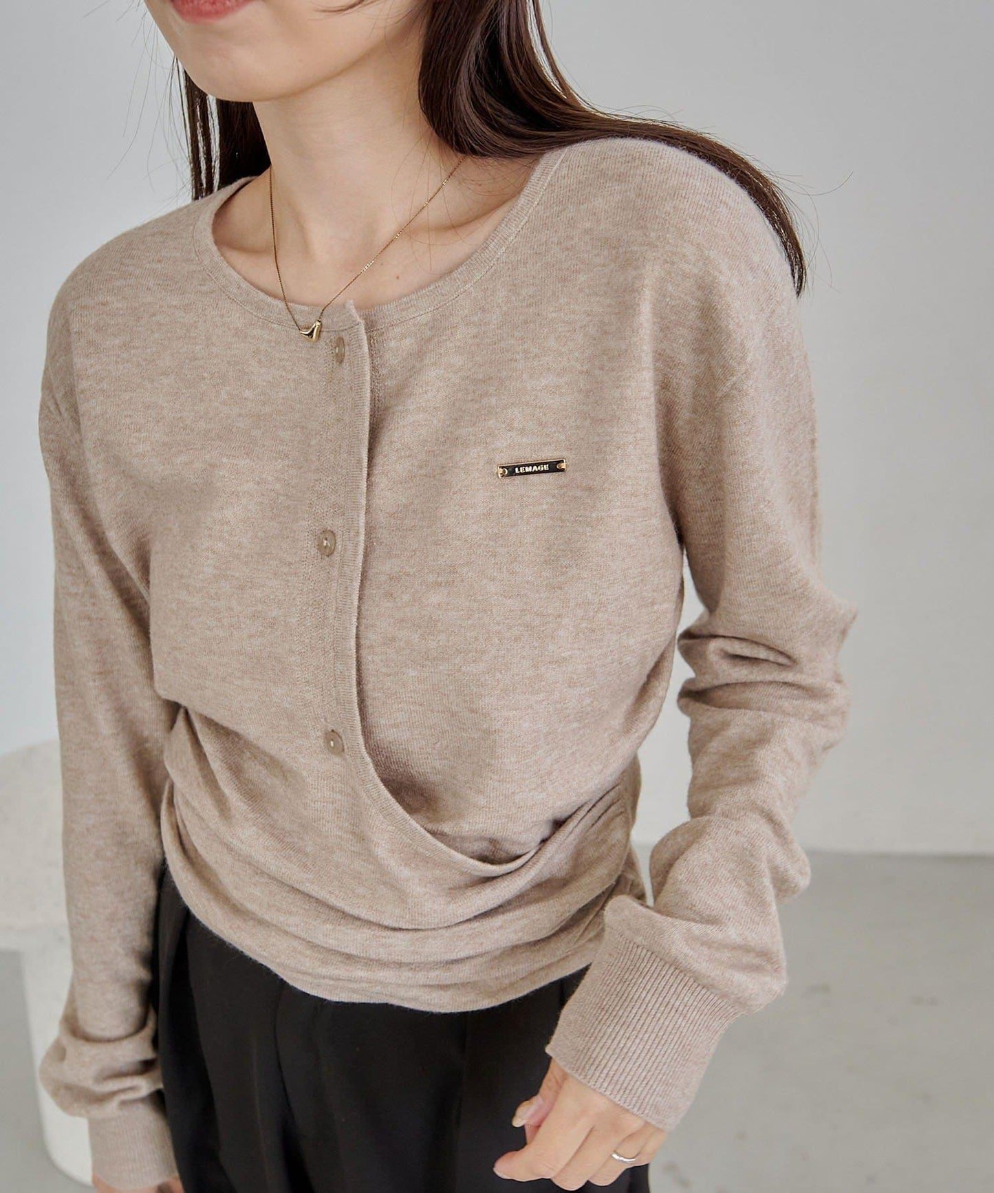 開衫風不對稱針織衫