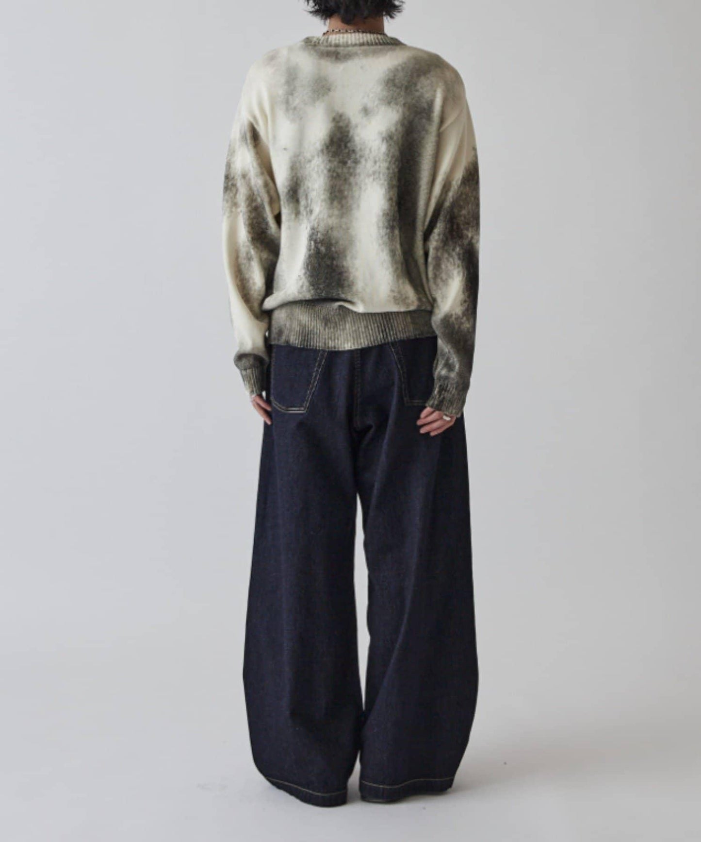 噴繪印花圓領針織衫