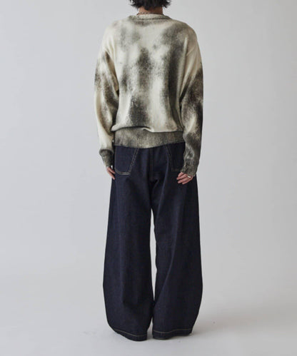 噴繪印花圓領針織衫