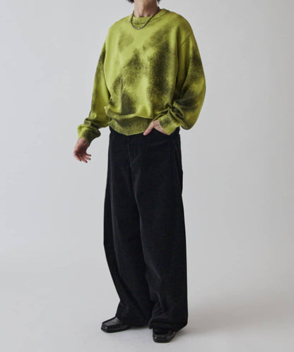 噴繪印花圓領針織衫