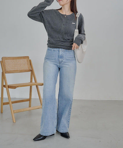 開衫風不對稱針織衫