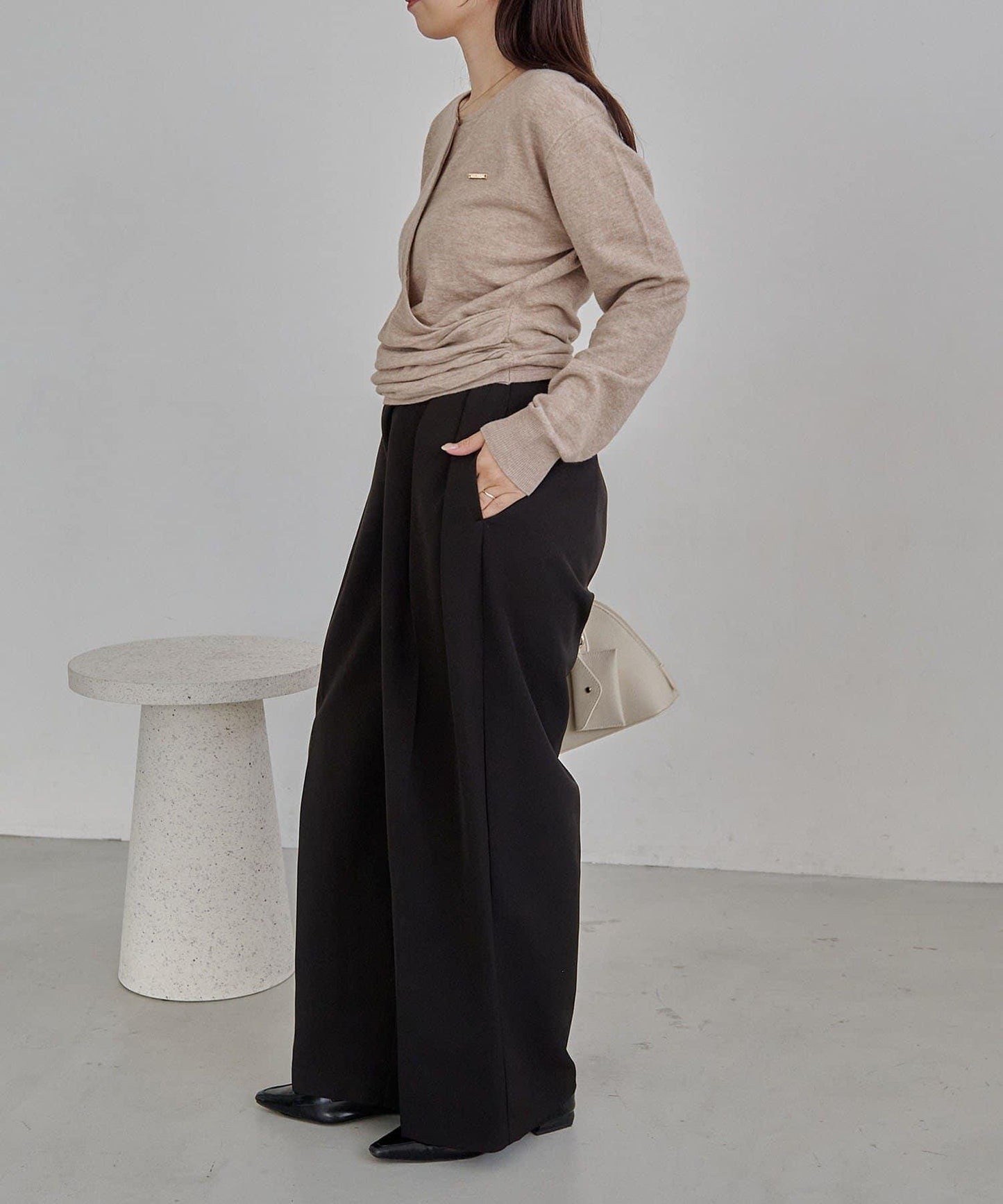 開衫風不對稱針織衫