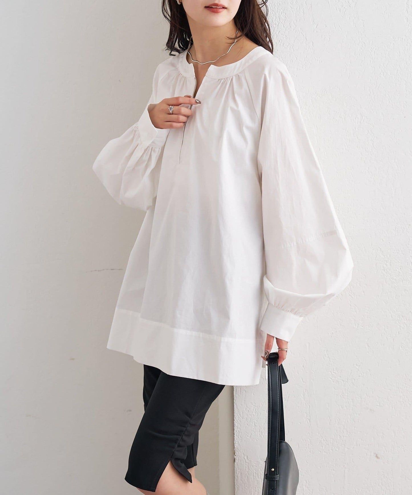 半拉鍊長款上衣