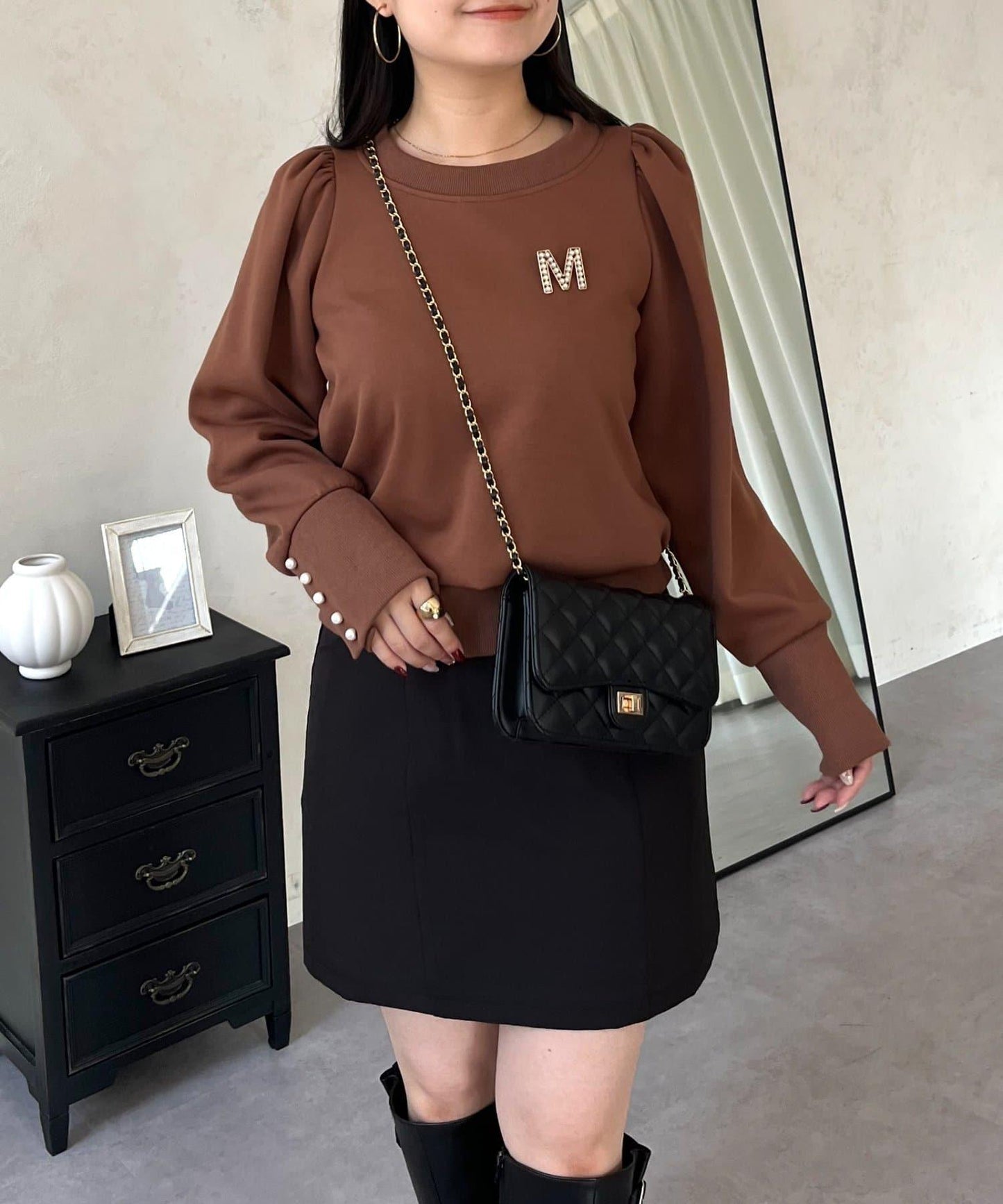 袖珍珠泡泡袖衛衣