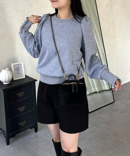 袖珍珠泡泡袖衛衣