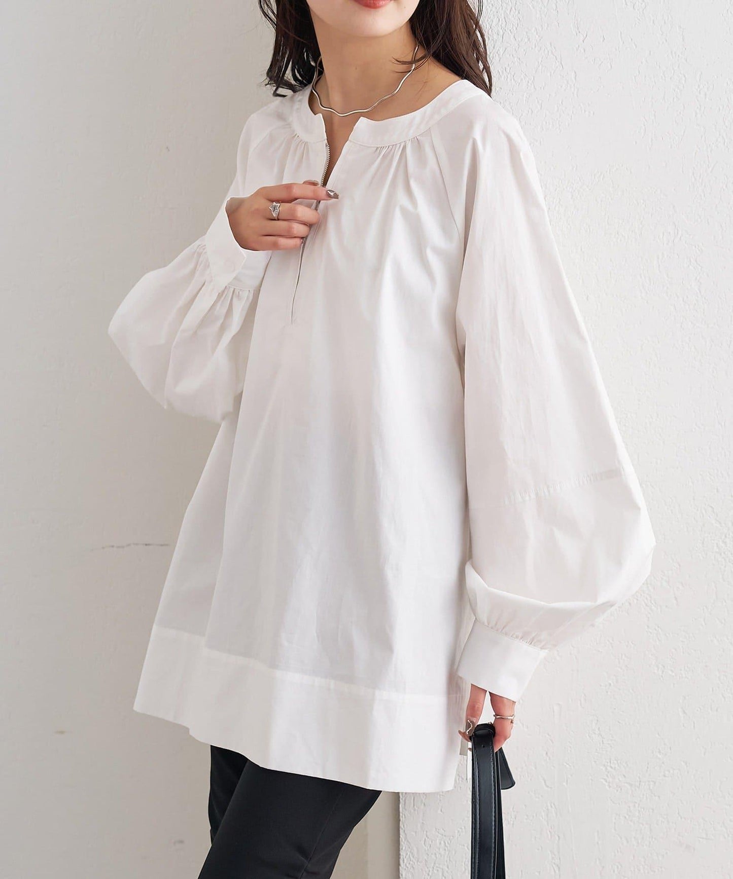 半拉鍊長款上衣