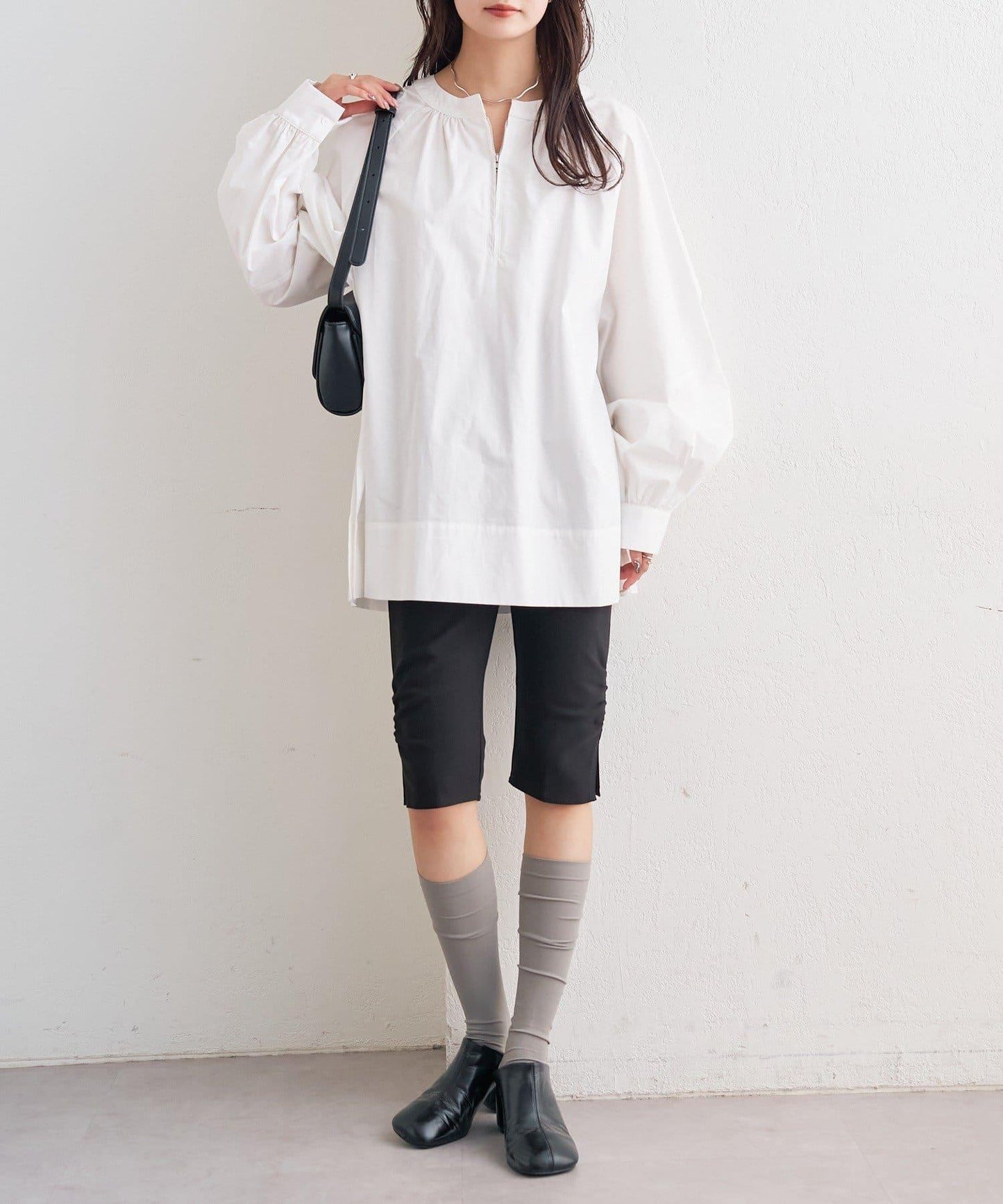 半拉鍊長款上衣