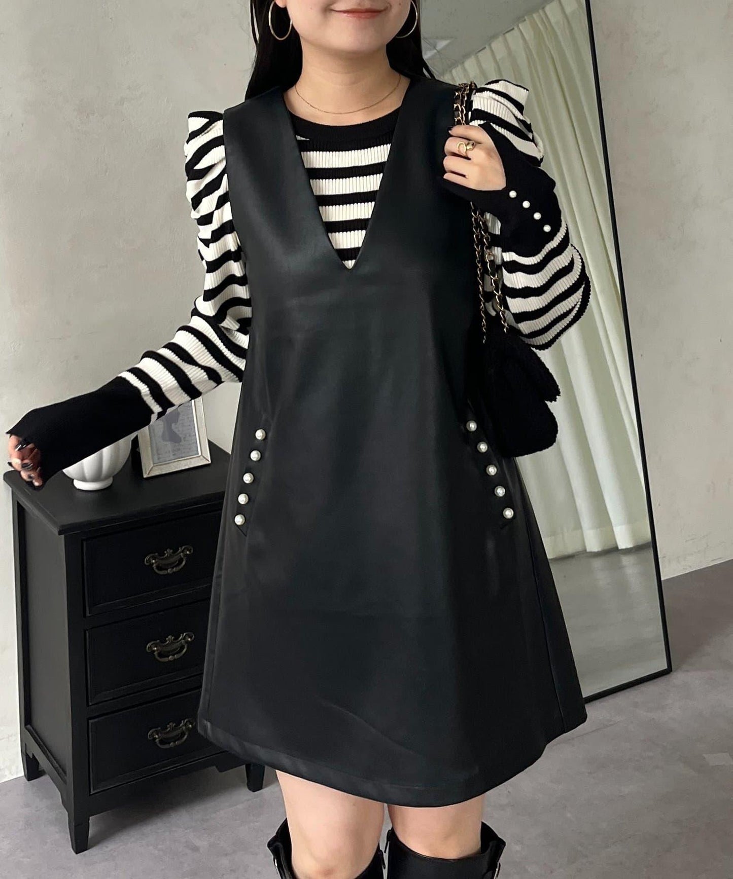 中長款仿皮馬甲