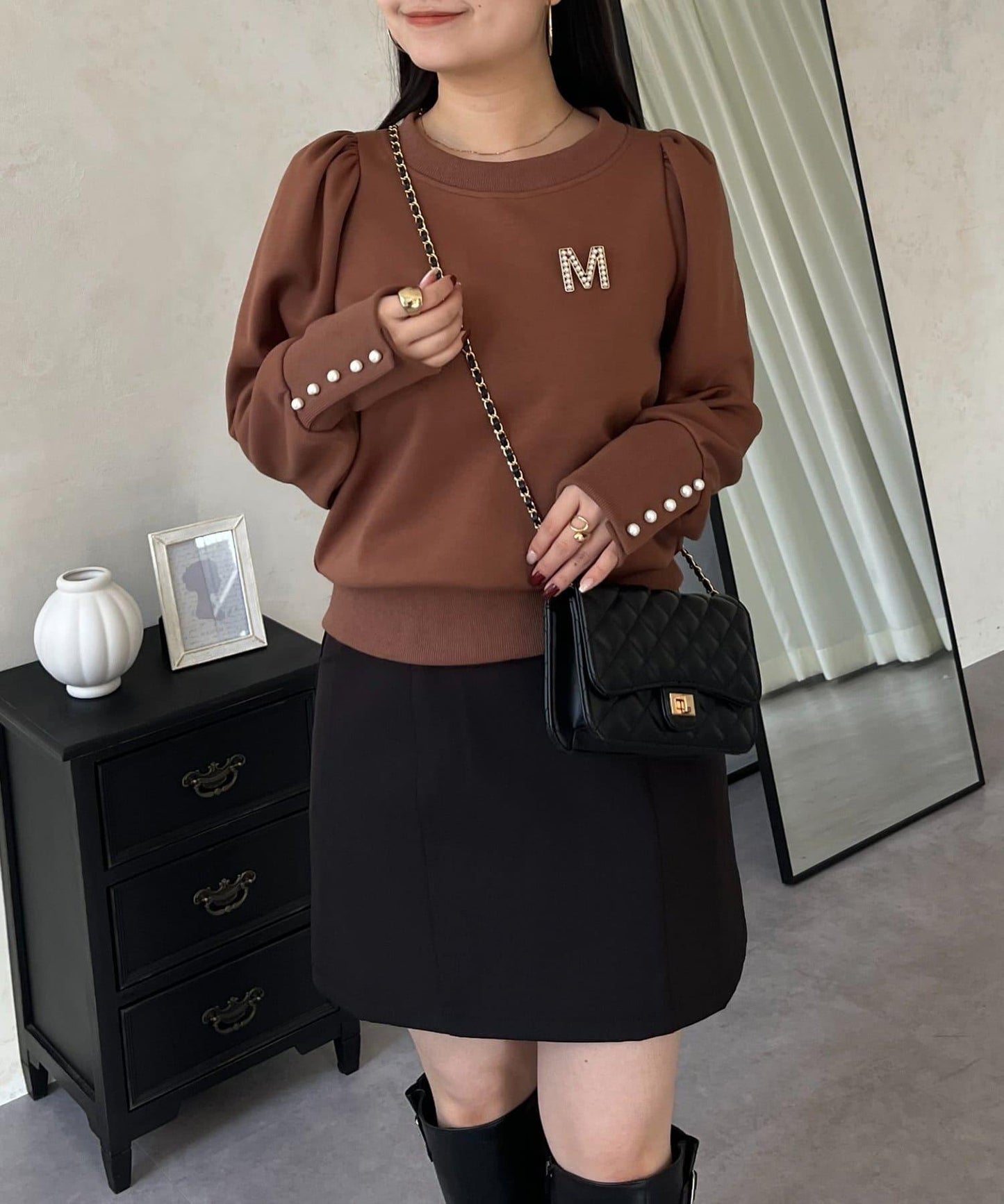 袖珍珠泡泡袖衛衣