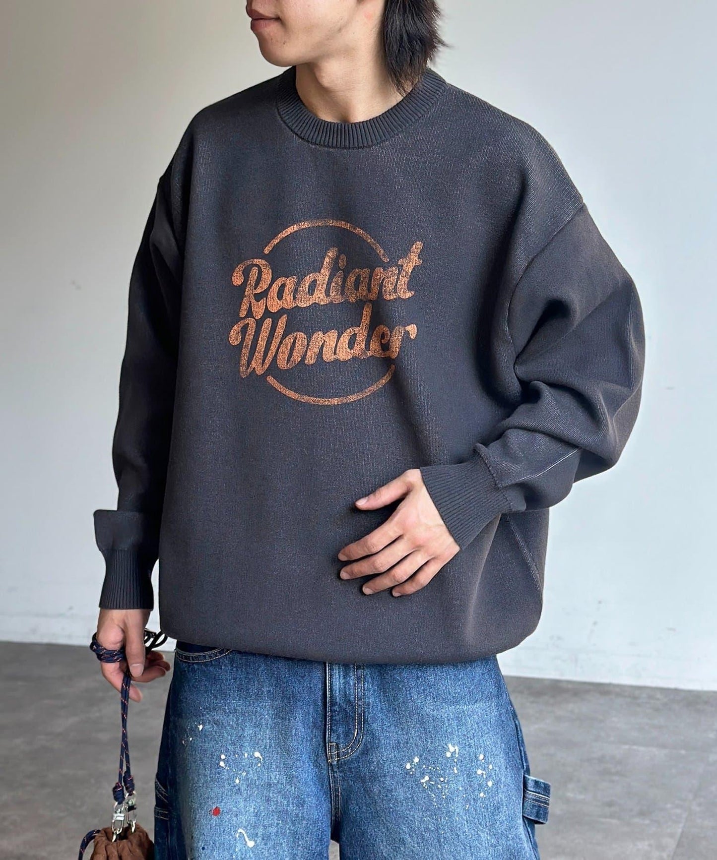 可雙面穿拼色標誌衛衣風針織衫