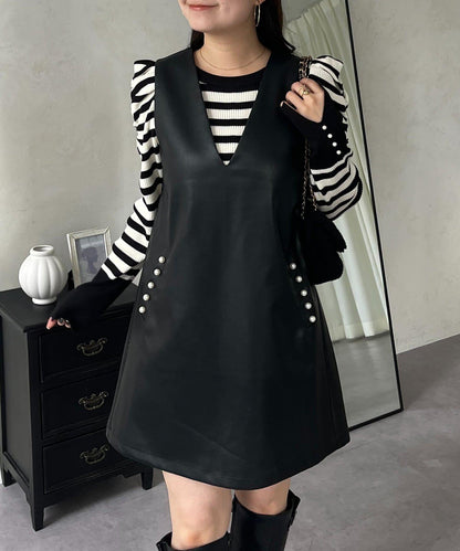 中長款仿皮馬甲