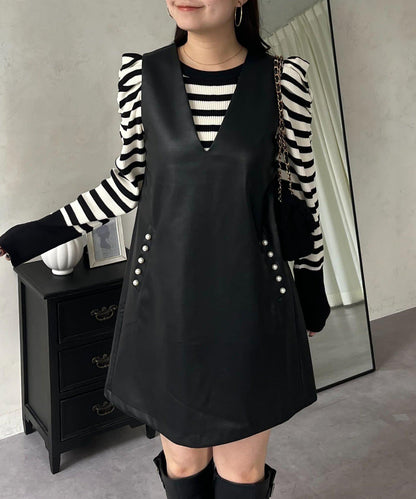 中長款仿皮馬甲