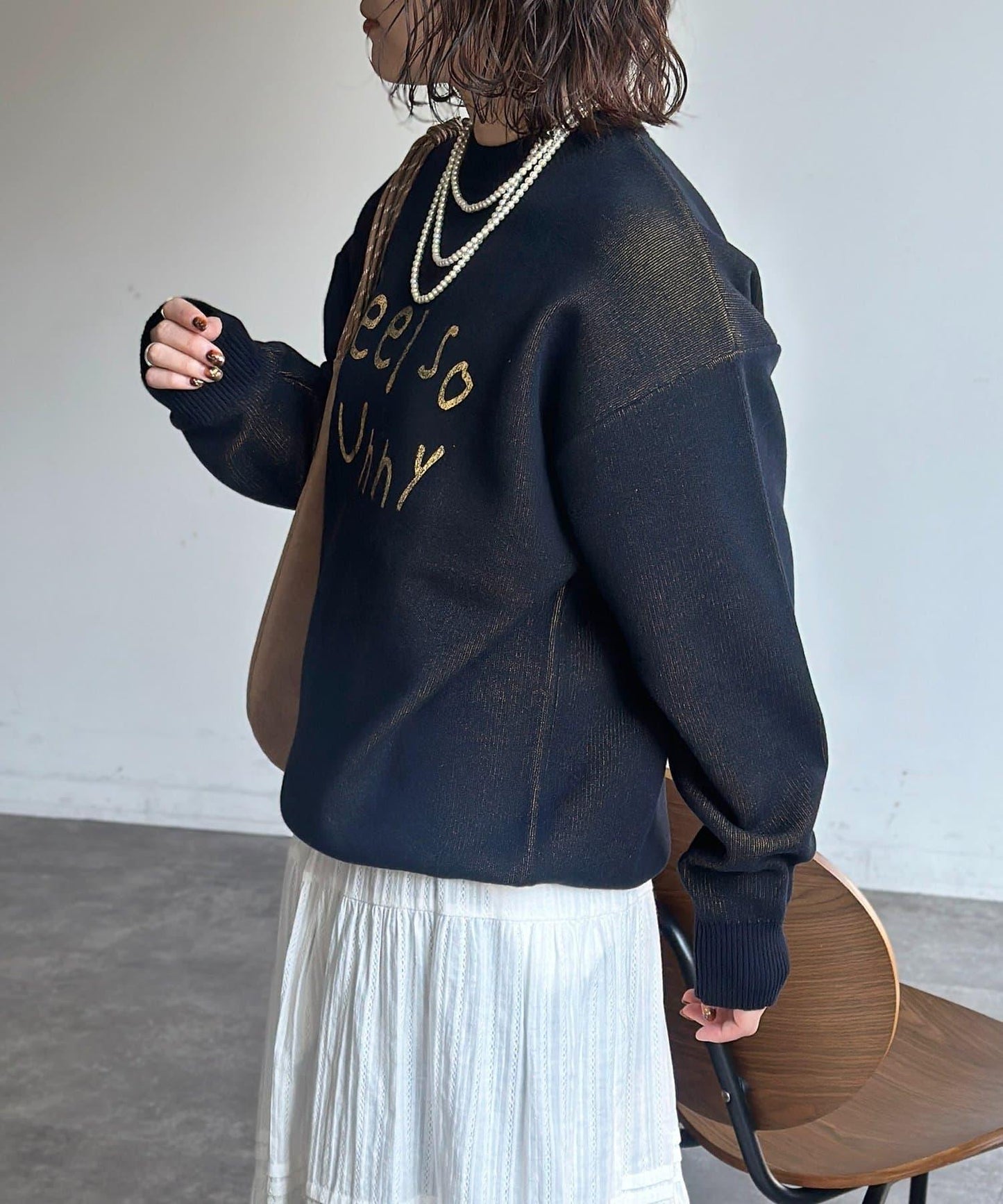 可雙面穿拼色標誌衛衣風針織衫