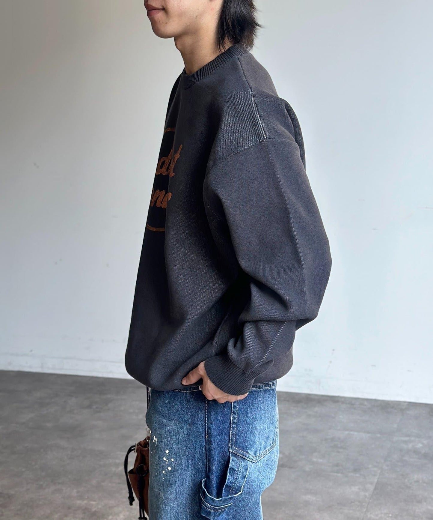 可雙面穿拼色標誌衛衣風針織衫