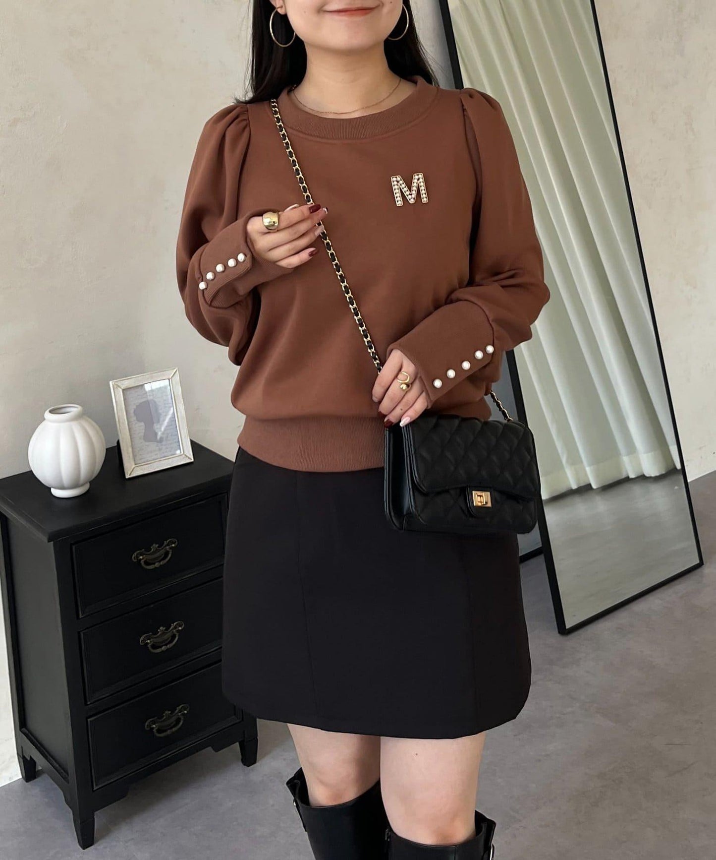 袖珍珠泡泡袖衛衣