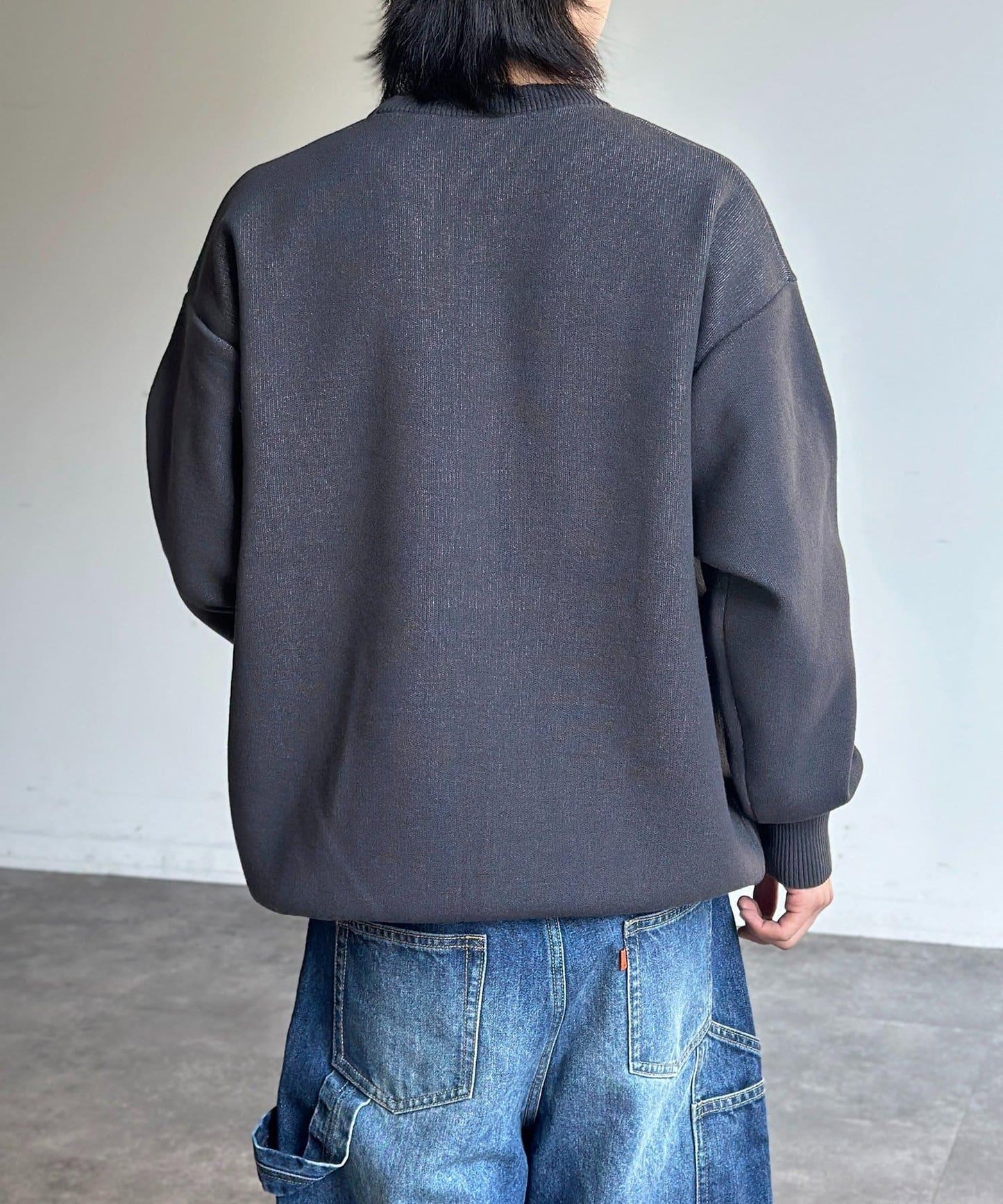 可雙面穿拼色標誌衛衣風針織衫