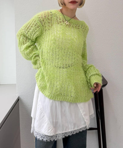 【w closet】透視亮絲針織衫