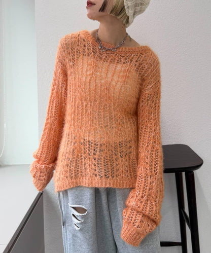 【w closet】透視亮絲針織衫