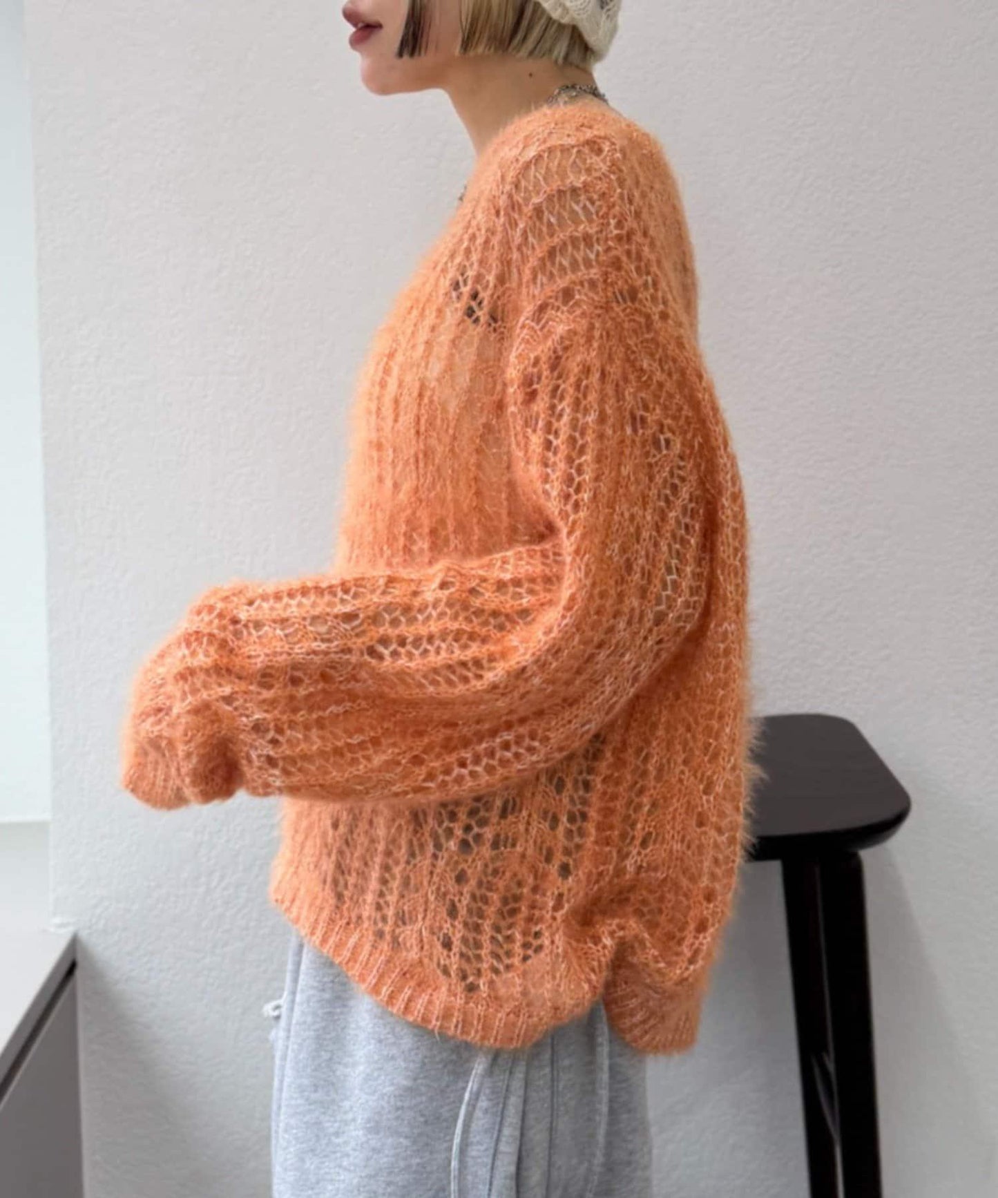 【w closet】透視亮絲針織衫