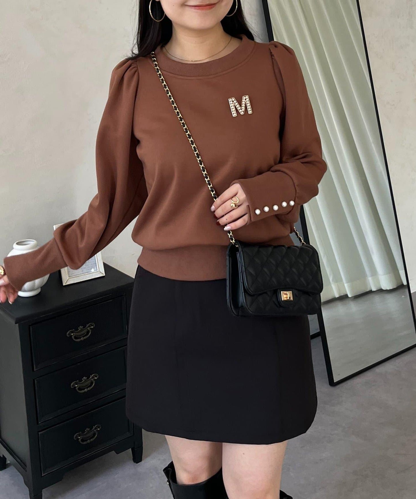 袖珍珠泡泡袖衛衣