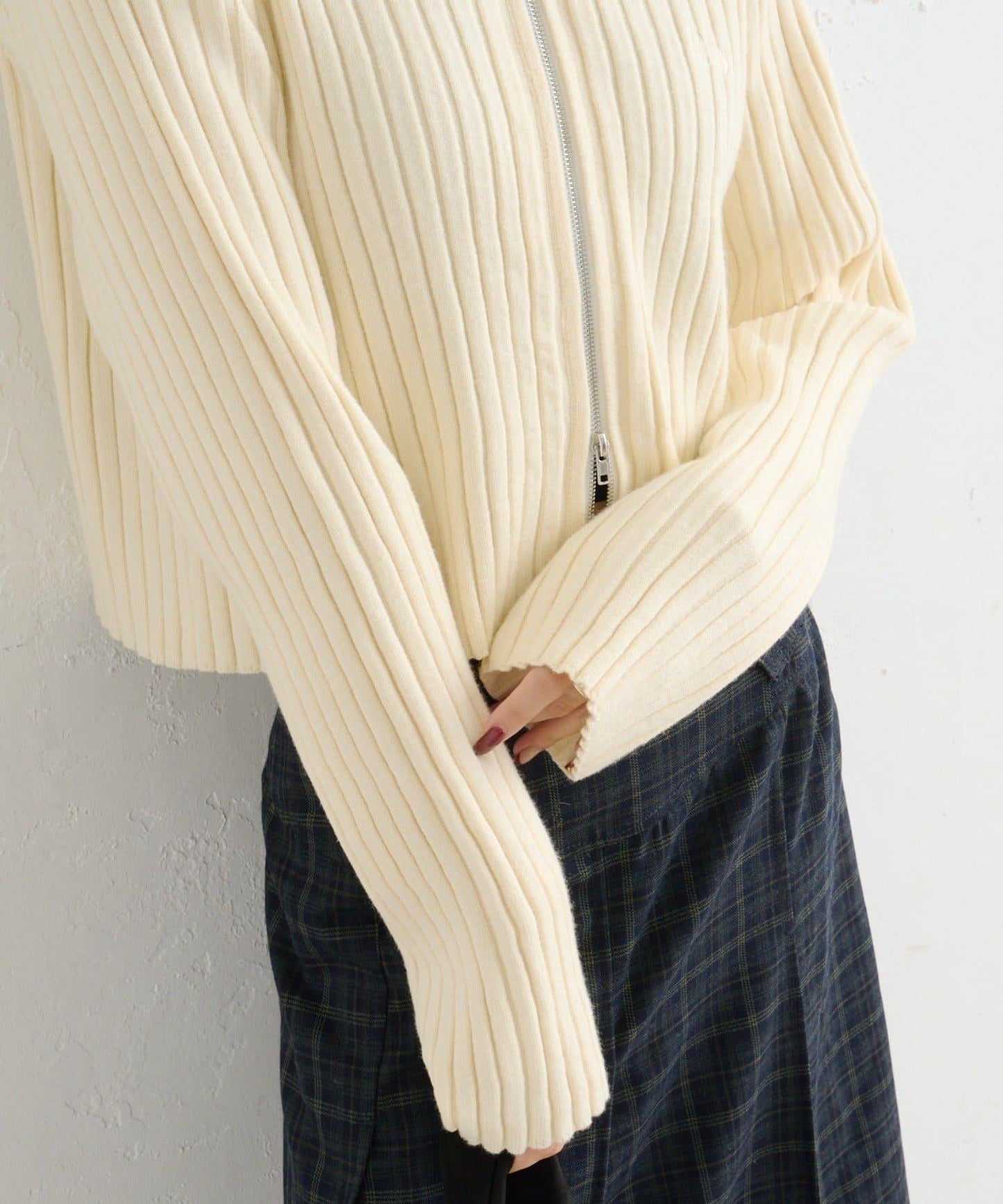 【w closet】WZIP連帽針織衫