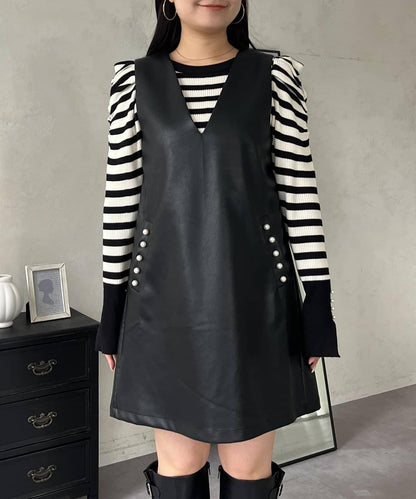 中長款仿皮馬甲