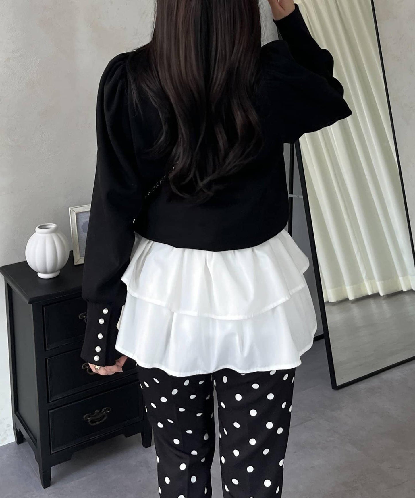 袖珍珠泡泡袖衛衣