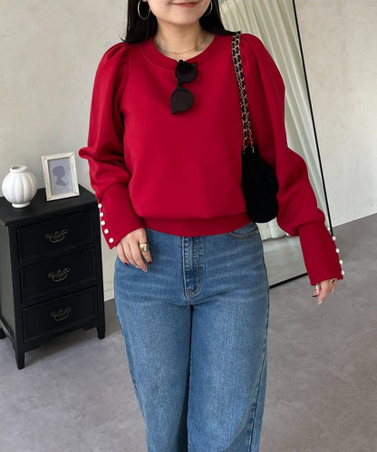 袖珍珠泡泡袖衛衣