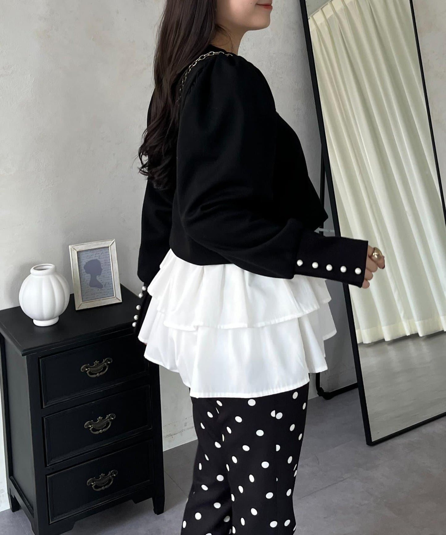 袖珍珠泡泡袖衛衣