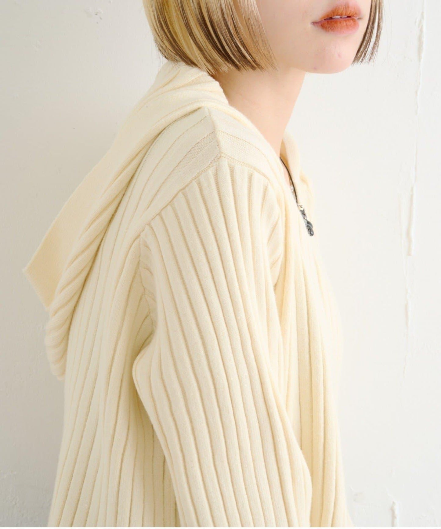 【w closet】WZIP連帽針織衫