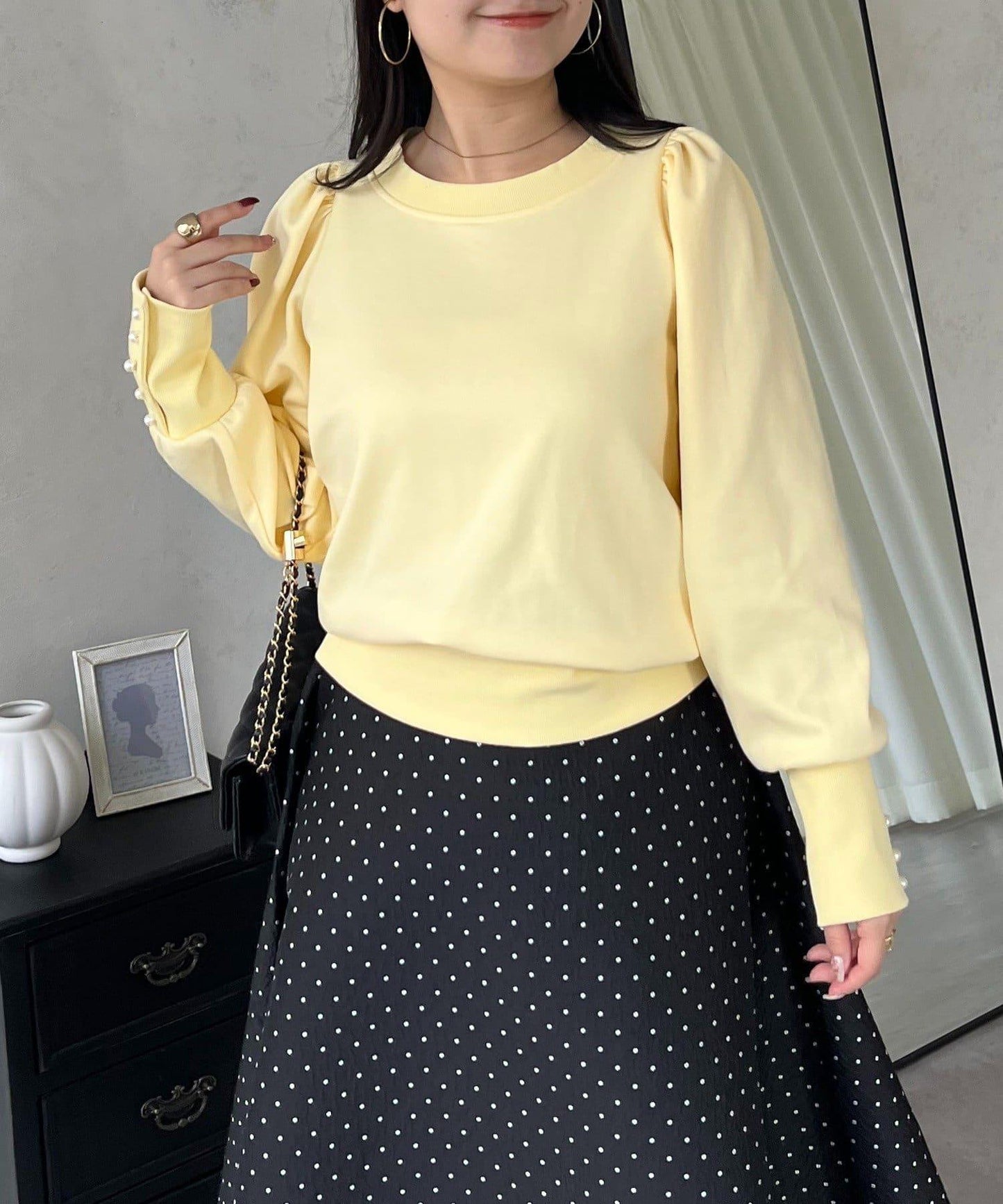 袖珍珠泡泡袖衛衣