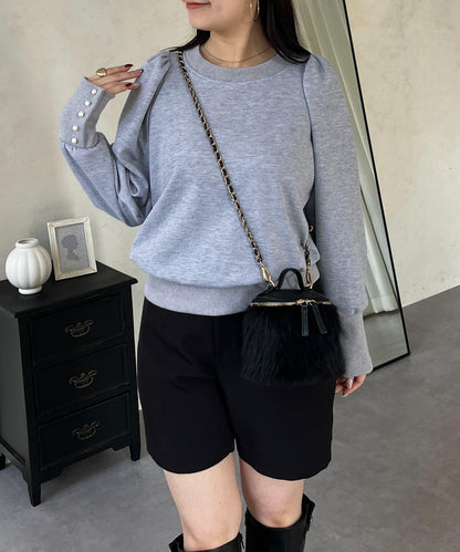 袖珍珠泡泡袖衛衣