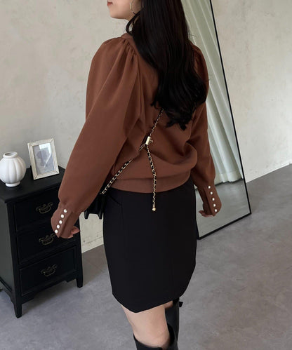 袖珍珠泡泡袖衛衣