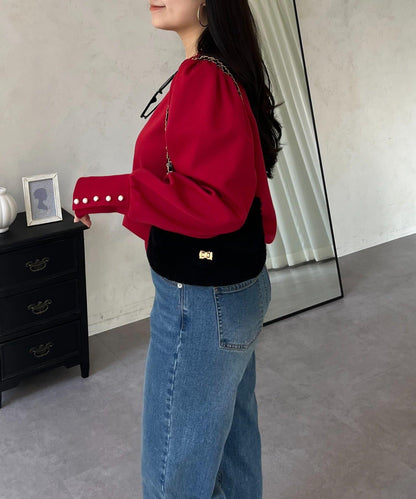 袖珍珠泡泡袖衛衣