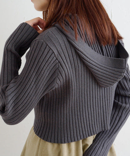 【w closet】WZIP連帽針織衫