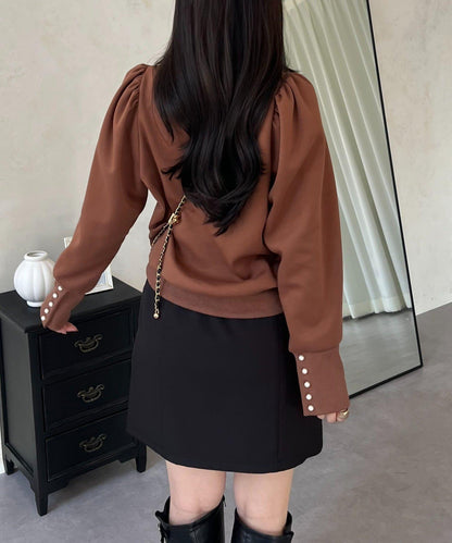 袖珍珠泡泡袖衛衣