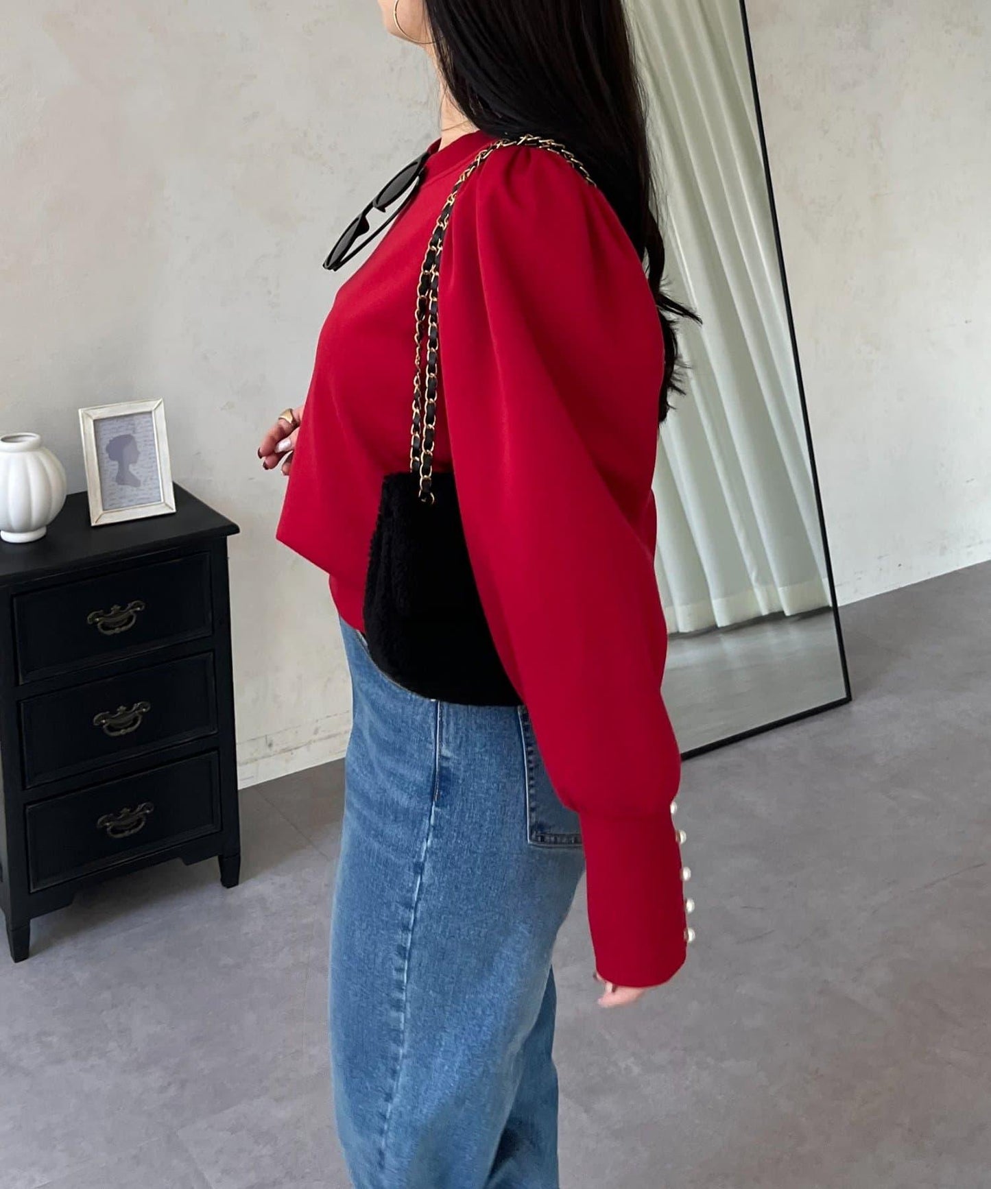 袖珍珠泡泡袖衛衣