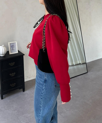 袖珍珠泡泡袖衛衣