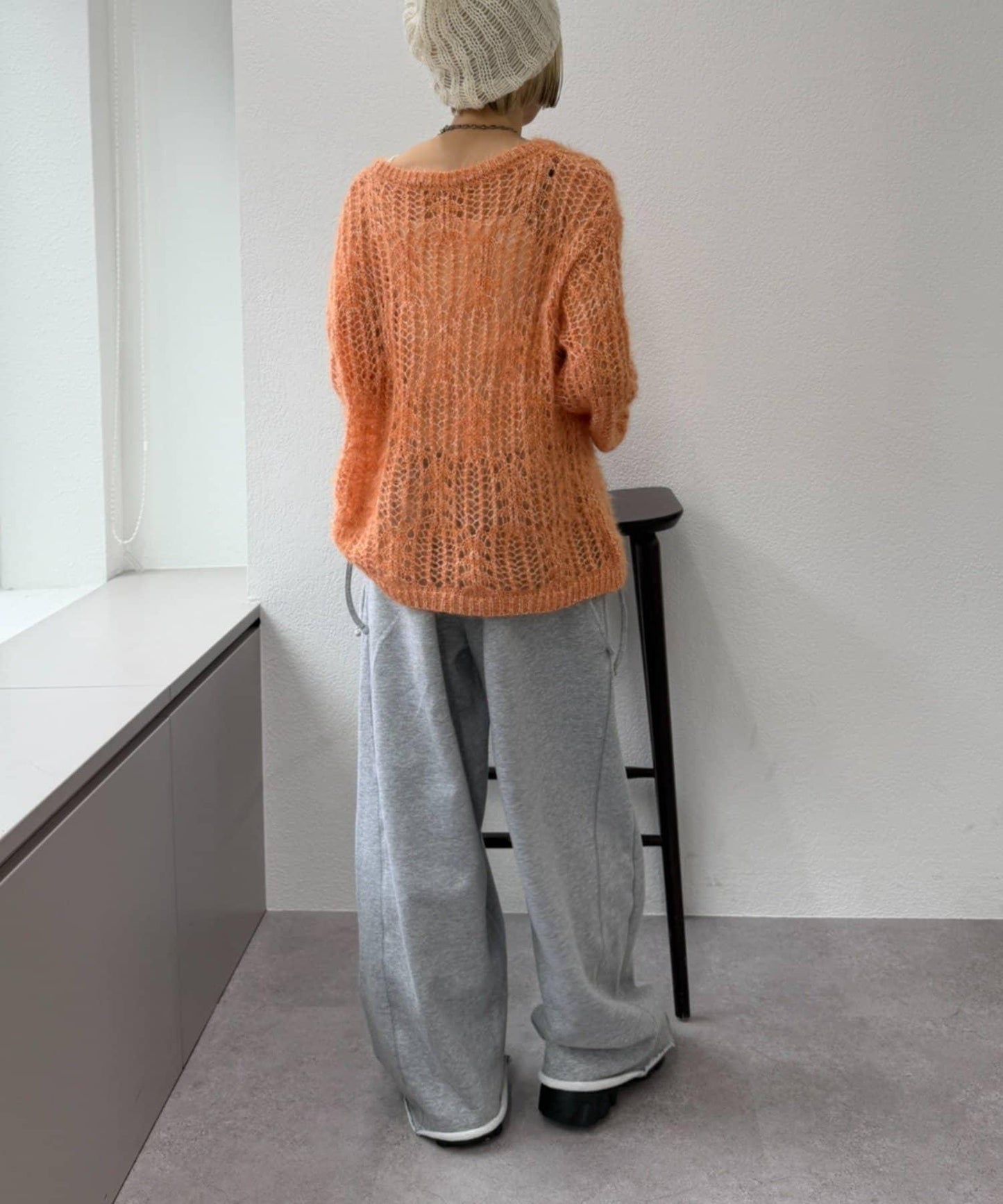 【w closet】透視亮絲針織衫