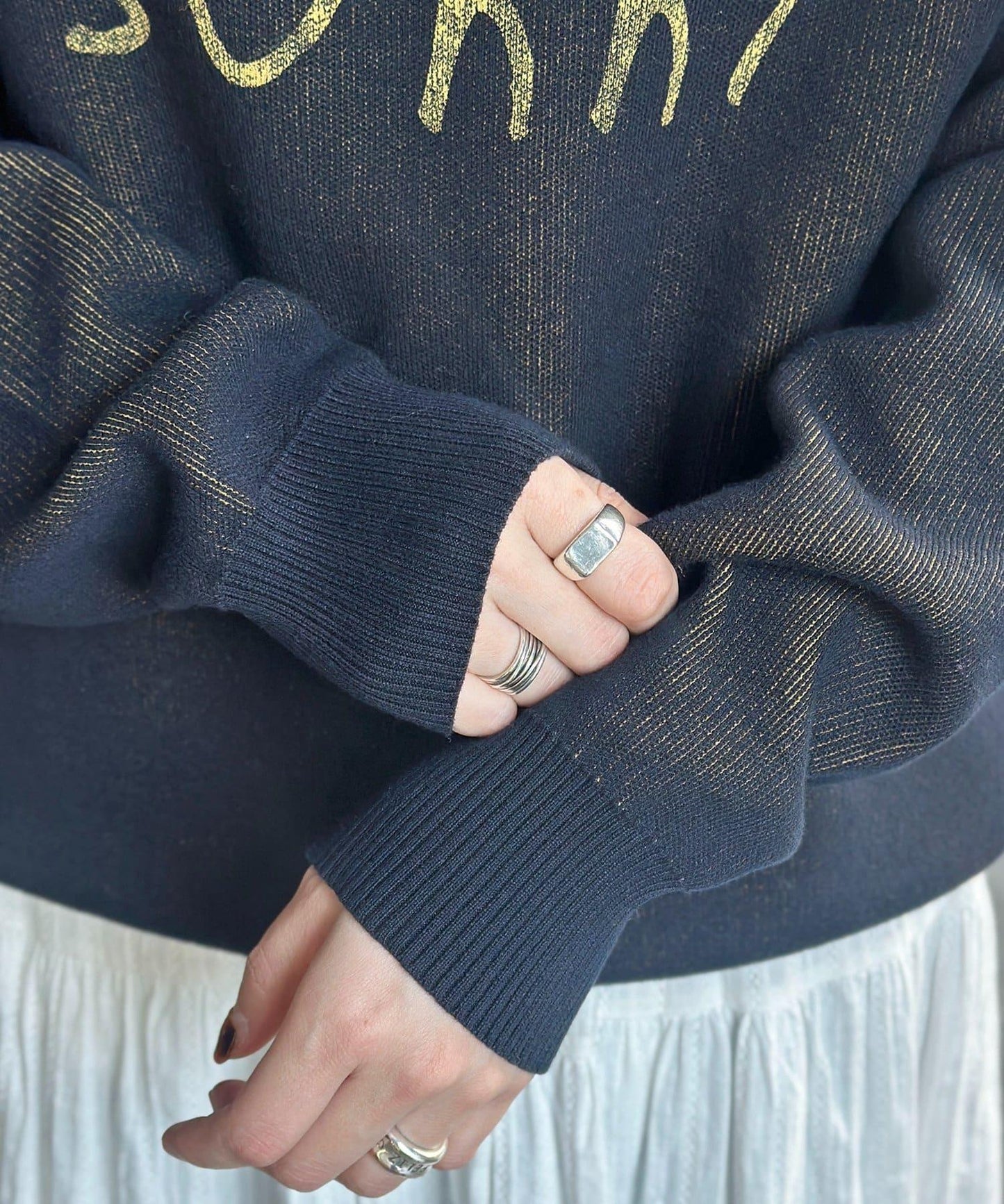 可雙面穿拼色標誌衛衣風針織衫