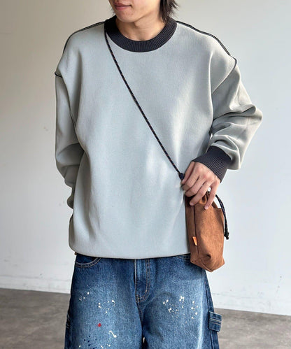 可雙面穿拼色標誌衛衣風針織衫