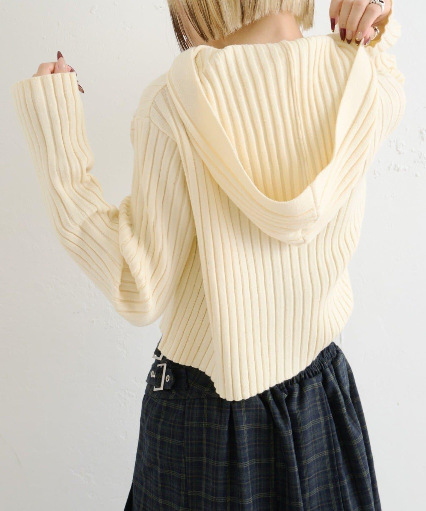 【w closet】WZIP連帽針織衫